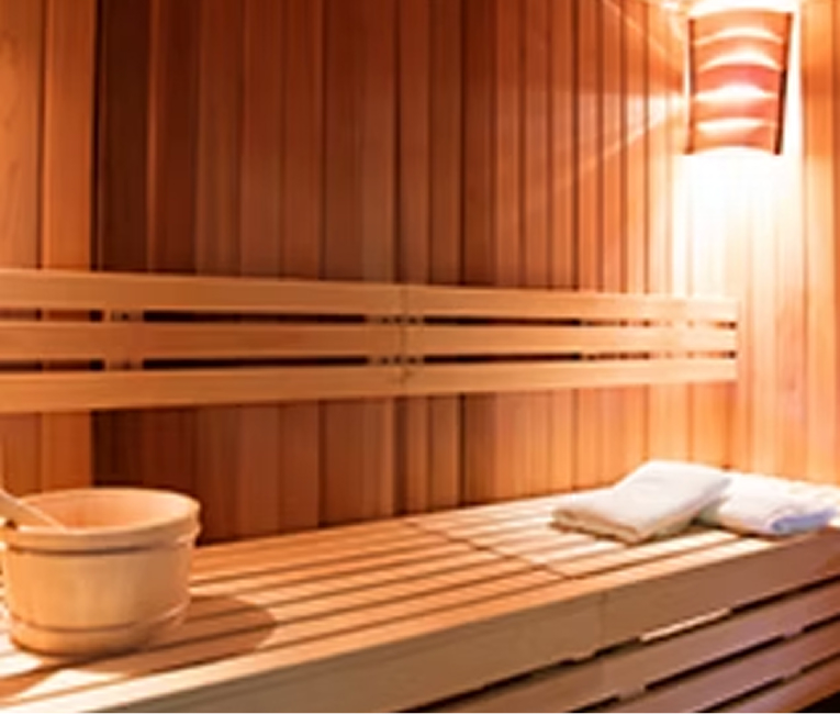 Cedar-lined dry sauna at Superior Shores Resort
