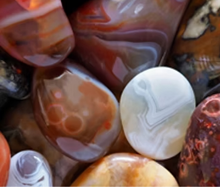 Polished Lake Superior agates collected on the North Shore