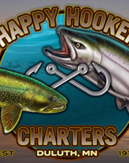 Happy Hooker Charters fishing charter logo, Duluth, Minnesota
